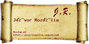 Jávor Rozália névjegykártya