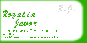 rozalia javor business card